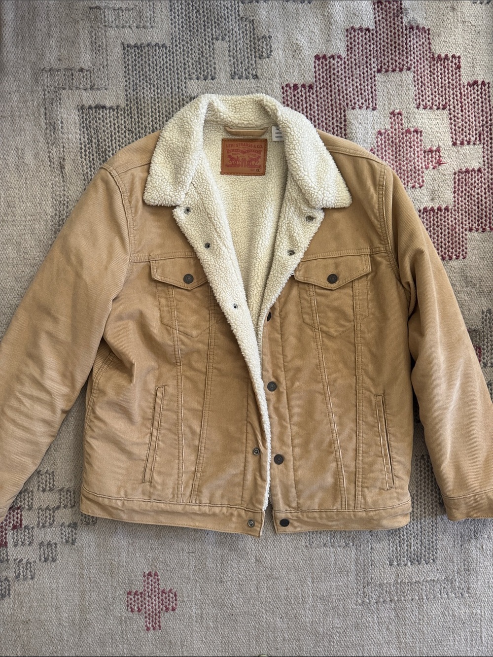 Levi’s Men's Sherpa-Lined Trucker Jacket in Tan